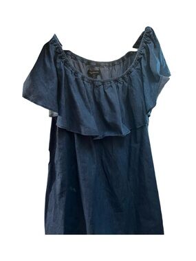 NWT Lane Bryant Indigo Off-Shoulder Ruffle Top size 18/20